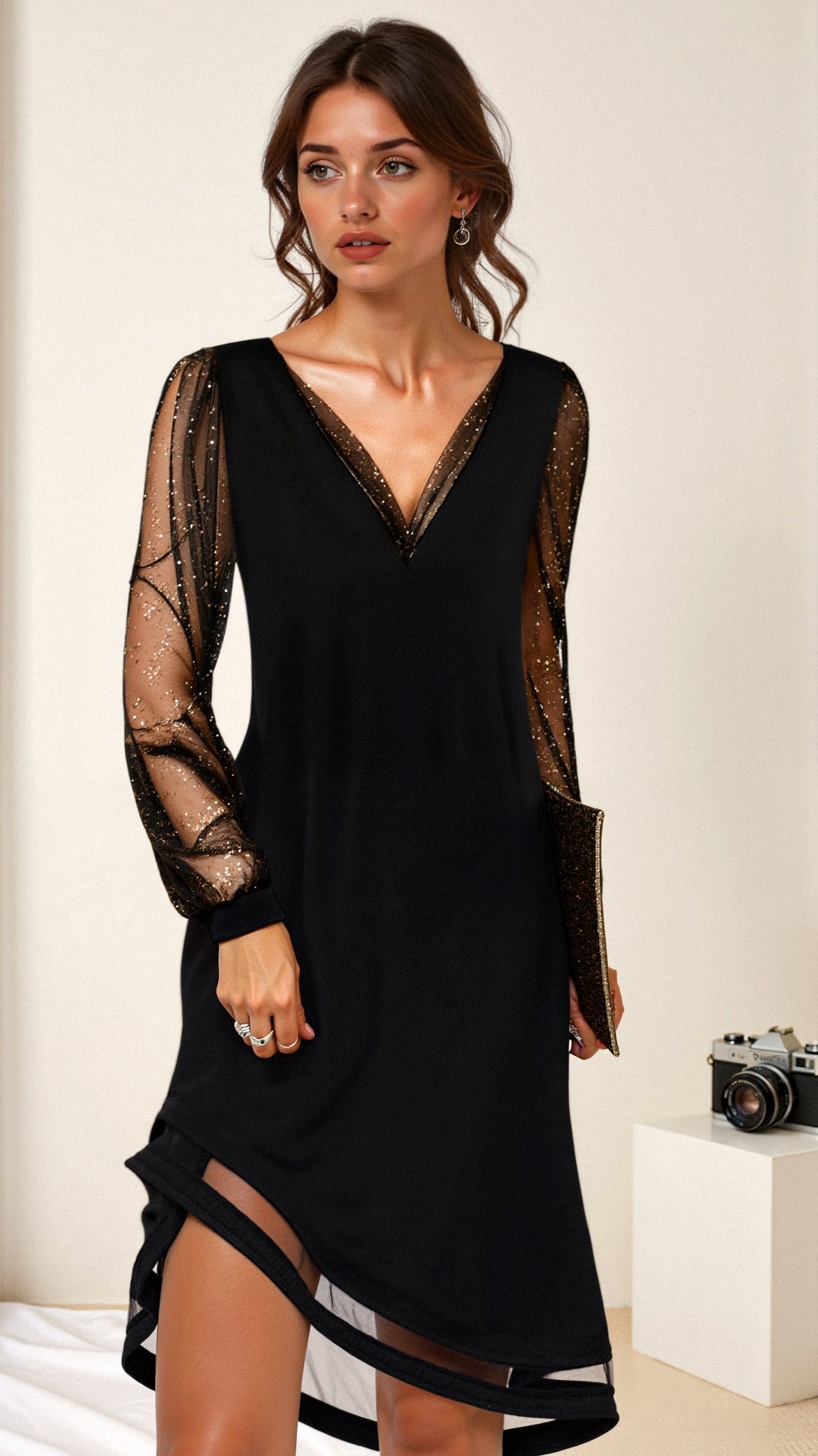 Damen Langarm Maxikleid Sommerkleid - Norvielle