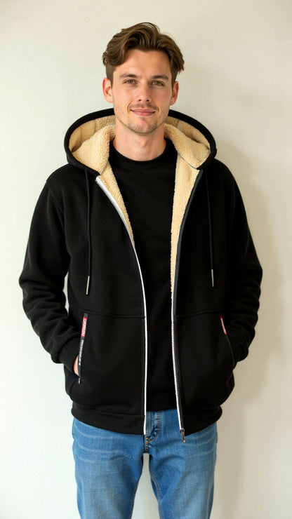 Herren Winterjacke Weich Wasserdicht Schwarz - Norvielle