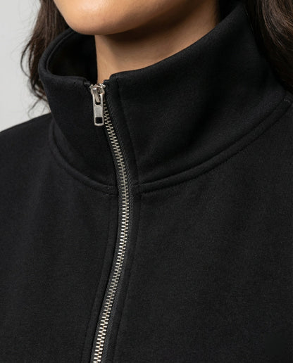 Damen Cardigan Strick Modern Doppelreißverschluss Hochkragen