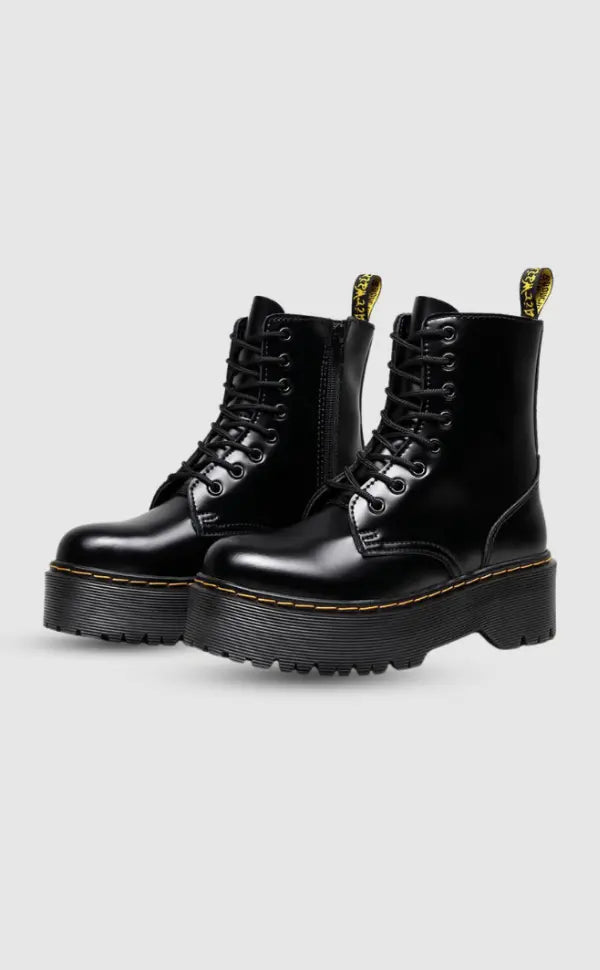 Damen Plateaustiefel Leder Elegant Hoch