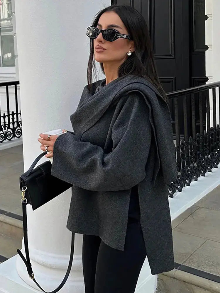Damen Cape-Jacke Zeitlos Vielseitig Elegantes Design - Norvielle