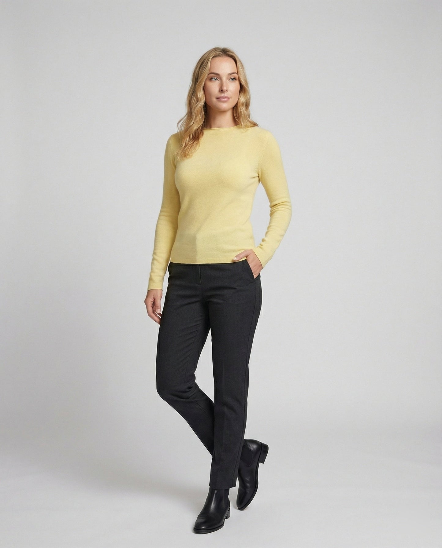 Damen Strickpullover Stehkragen Einfarbig