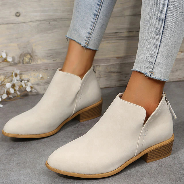 Damen Stiefeletten Niedriger Absatz FreizeitSchuhe
