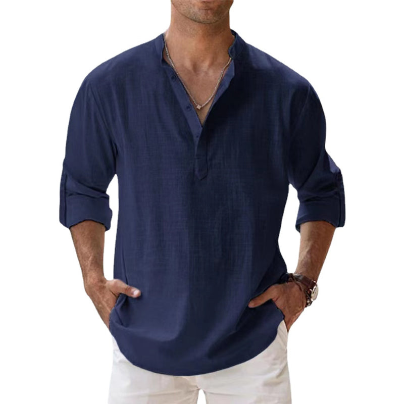 Herren Leichtes Baumwollhemd Sommer
