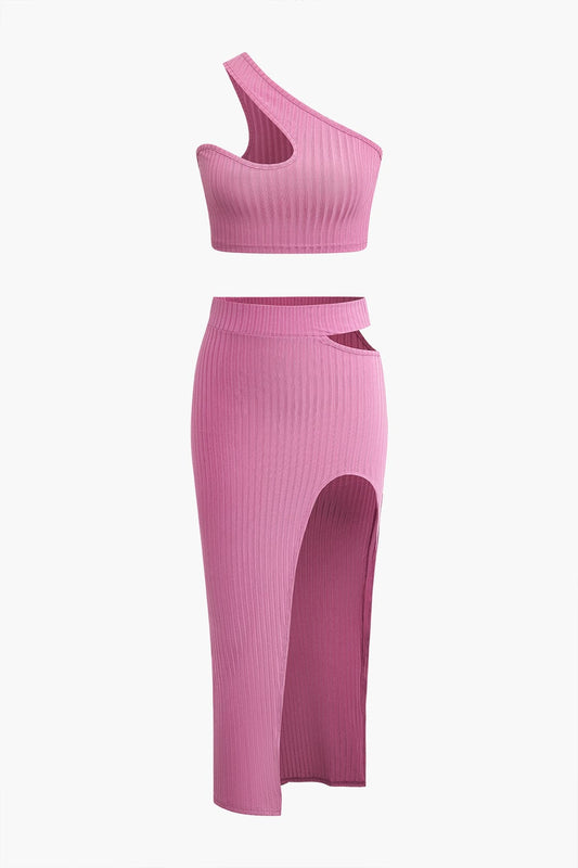 Damen Zweiteiler-Set Asymmetrisch Cut-Out-Details Trendy - Norvielle