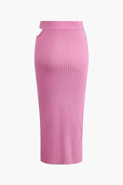 Damen Zweiteiler-Set Asymmetrisch Cut-Out-Details Trendy