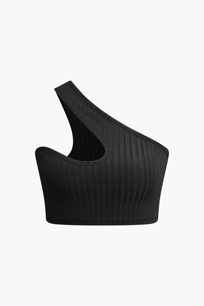 Damen Zweiteiler-Set Asymmetrisch Cut-Out-Details Trendy