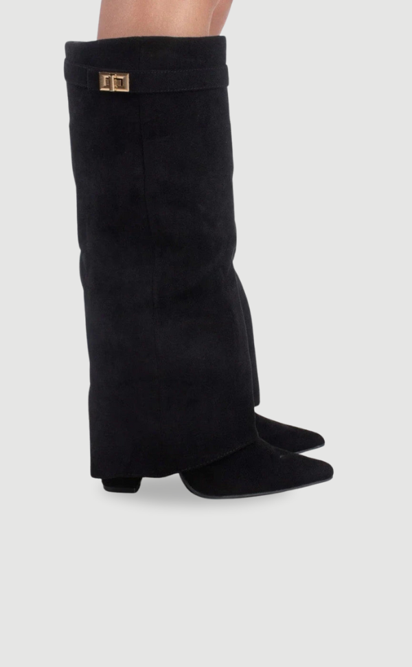 Damen Stiefel Suede Elegant Gold - Norvielle