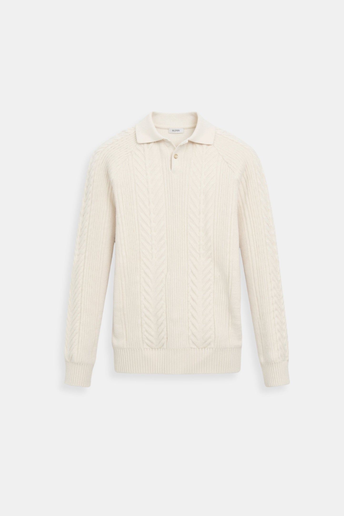 Klassischer Strickpullover Damen Polo Kragen Zopfmuster - Norvielle