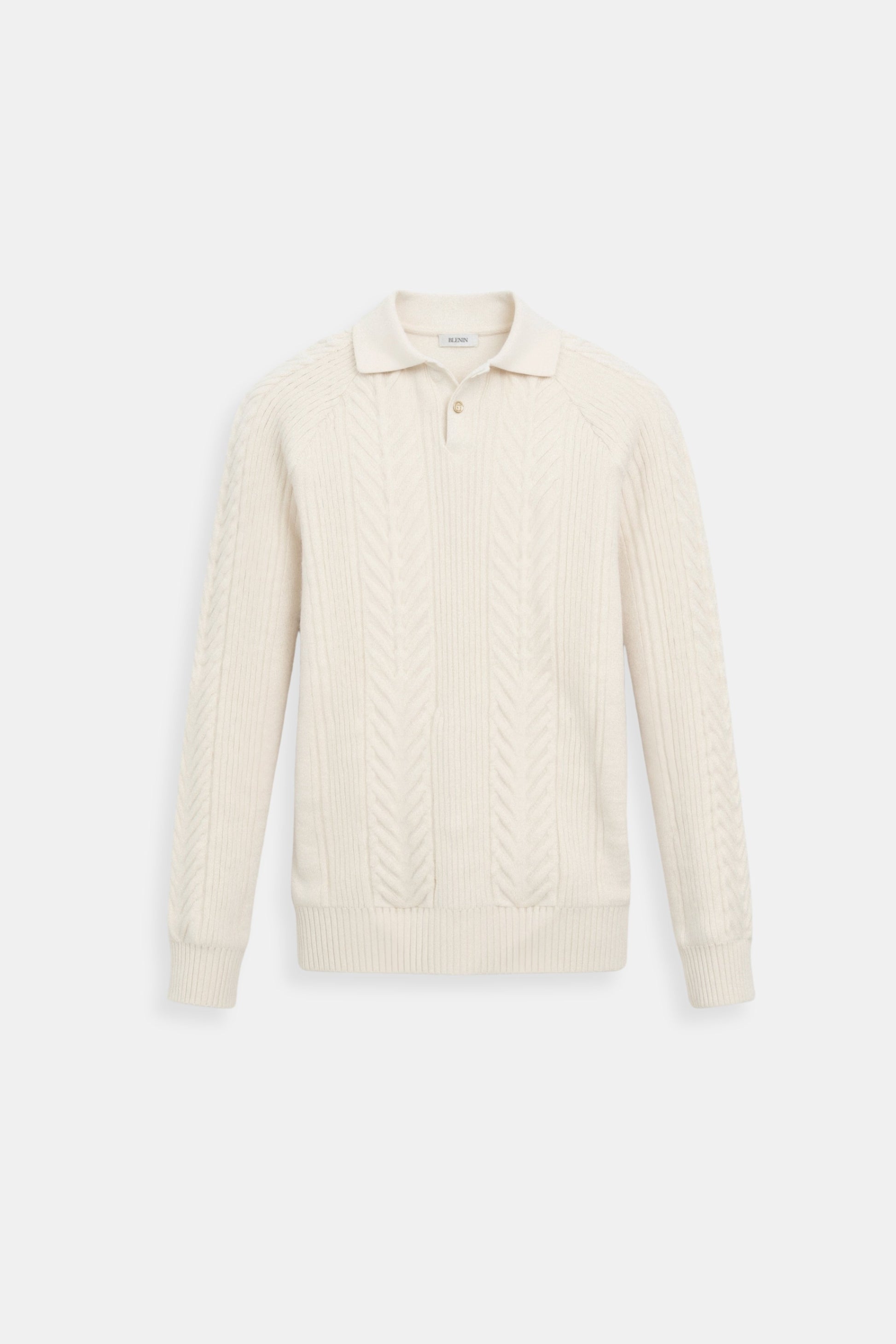Klassischer Strickpullover Damen Polo Kragen Zopfmuster - Norvielle