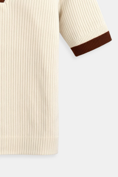 Herren Polo Hemd Gestrickt Kragen Blockfarben Relaxed Fit