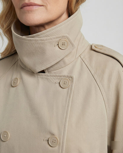 Damen Windjacke Kurz Stehkragen Zweireiher