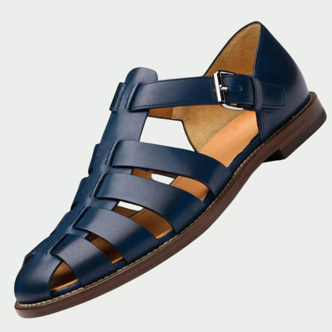 Herren Leder Sandalen Elegant Braun