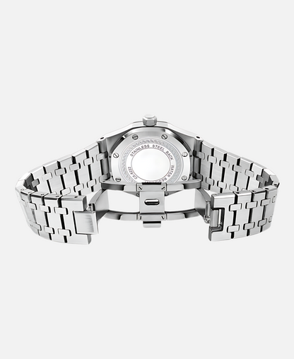 Herren Armbanduhr Edelstahl 41mm Elegant es Lederband