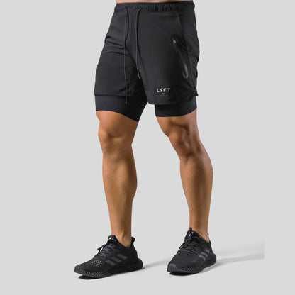 Herren 2-in-1 Sportshorts Laufhose Trainingshose