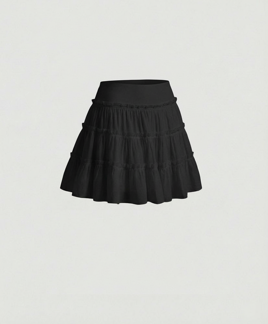 Damen High-Waist-Rock A-Linie Knie-lang