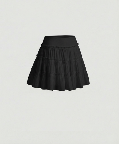 Damen High-Waist-Rock A-Linie Knie-lang