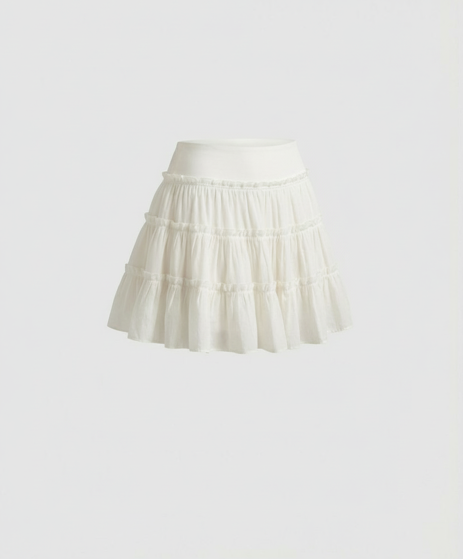 Damen High-Waist-Rock A-Linie Knie-lang