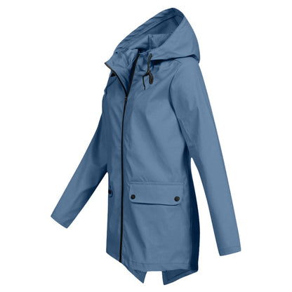 Damen Winterjacke Warm mit Kapuze und Reißverschluss