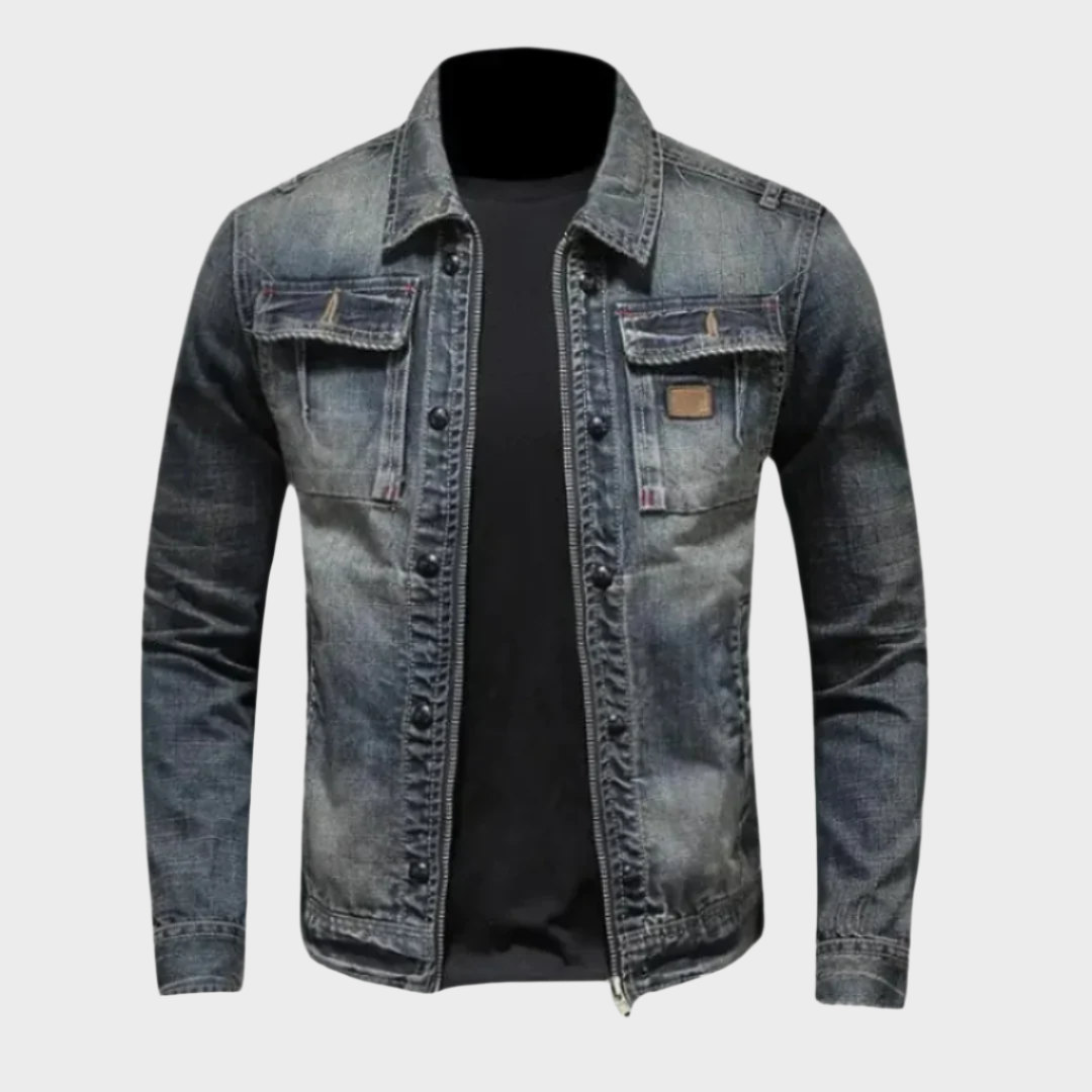 Herren Jeansjacke Regular Fit Klassisch Baumwolle - Norvielle