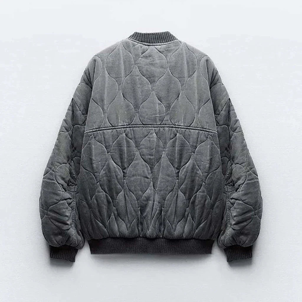 Damen Gesteppte Oversized Bomberjacke Quilted