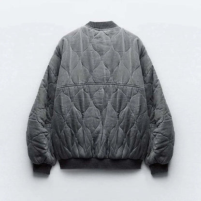 Damen Gesteppte Oversized Bomberjacke Quilted