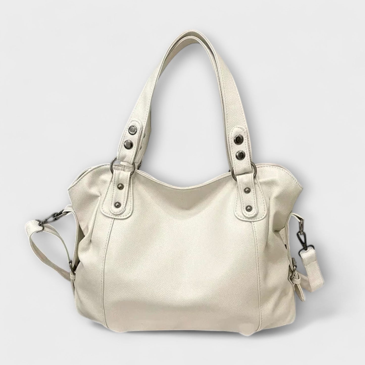 Damen Schultertasche Leder Schwarz Schlank - Norvielle