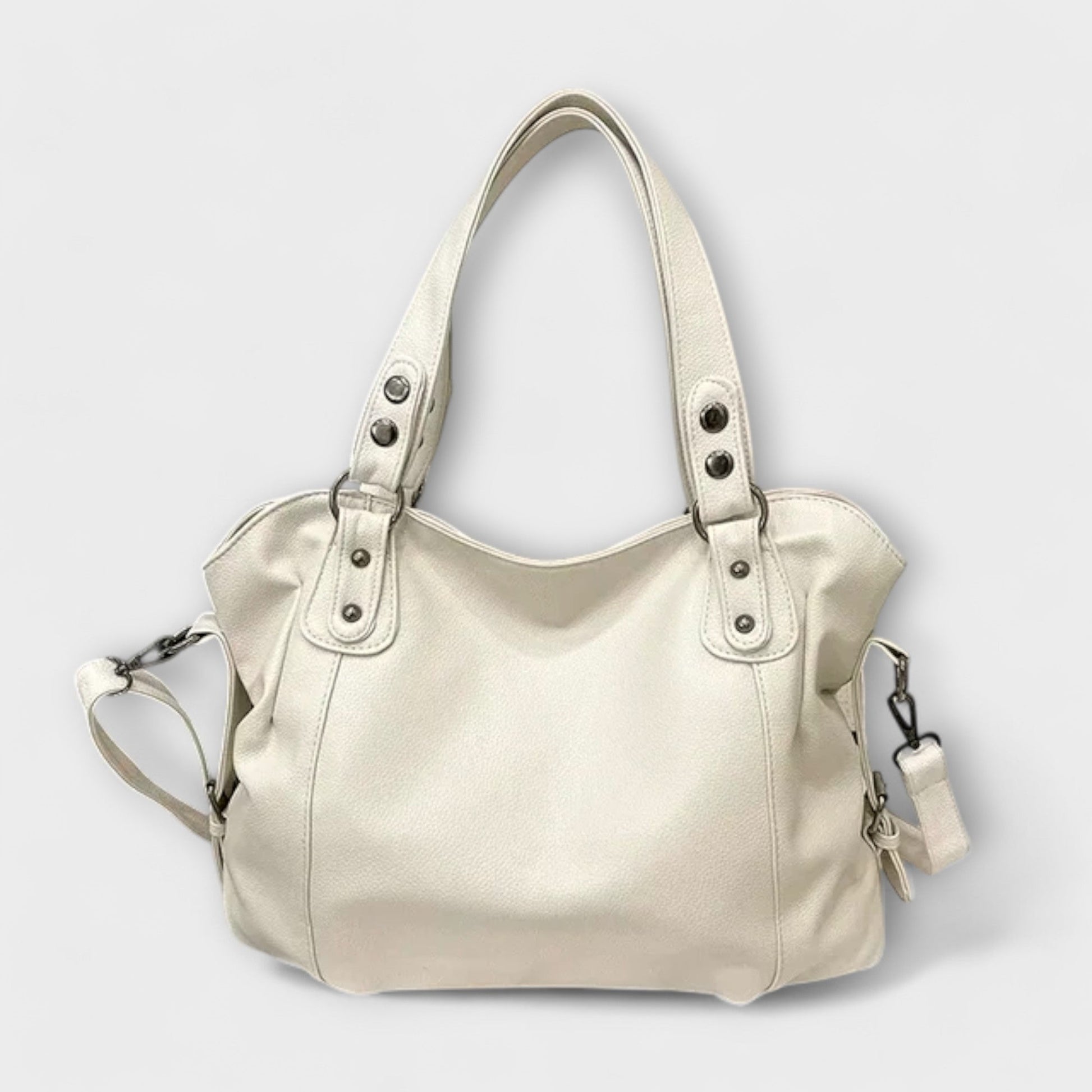 Damen Schultertasche Leder Schwarz Schlank - Norvielle