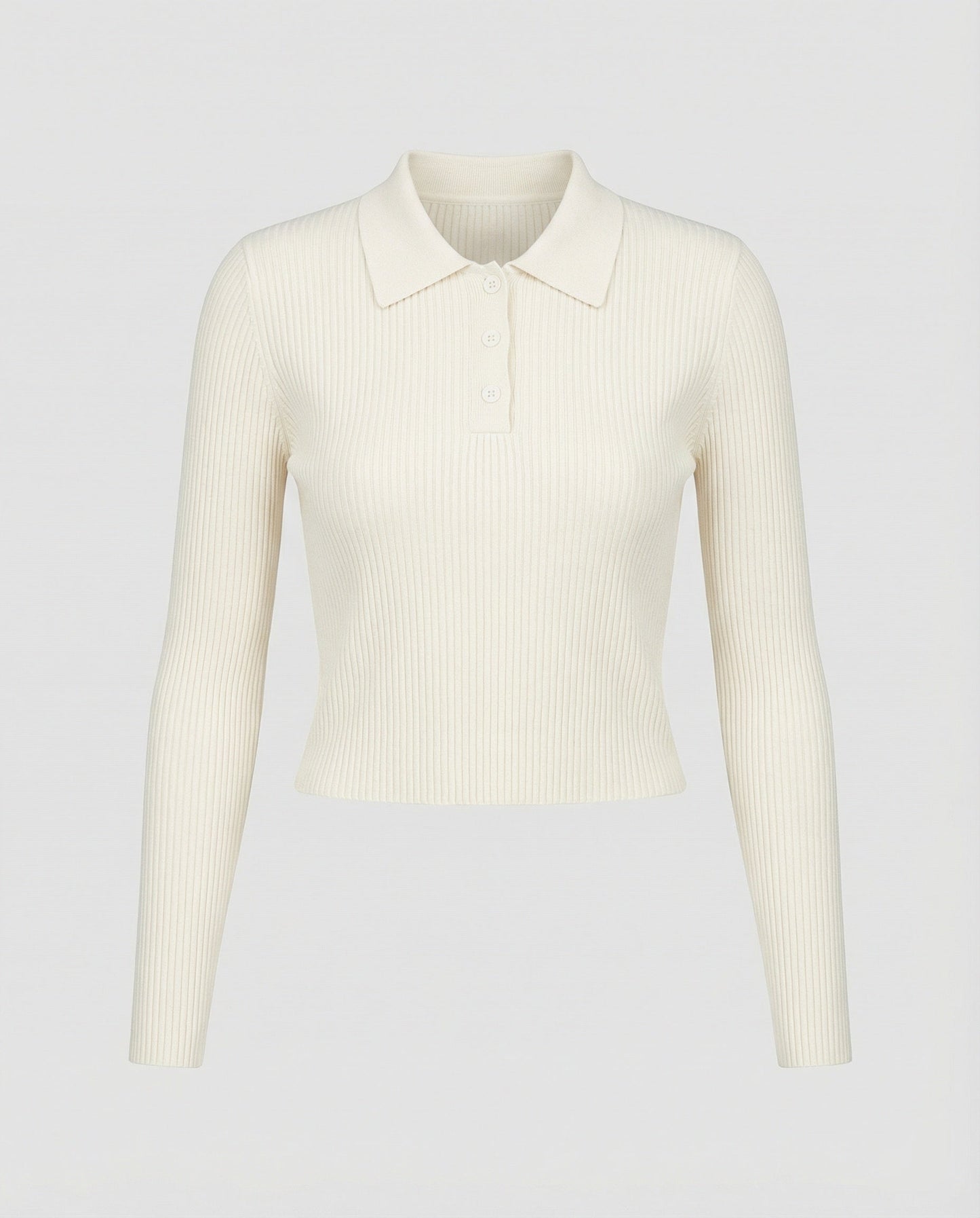 Damen Langarm Strickpullover Moderner Polokragen