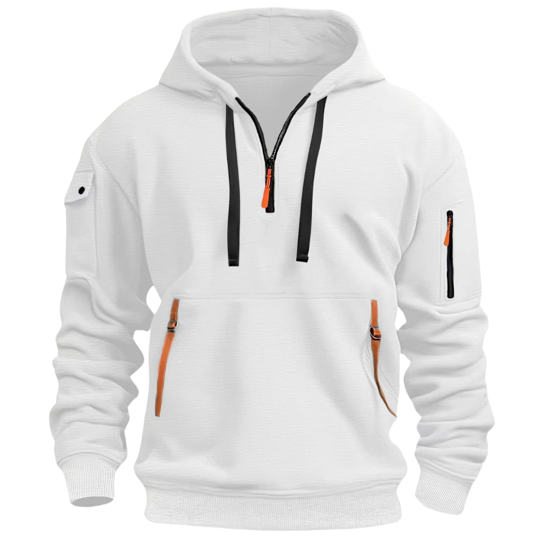 Herren Hoodie Reißverschluss Taschen Sportlich