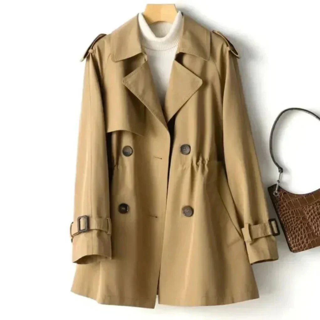 Damen Trenchcoat Klassisch Doppelreiher