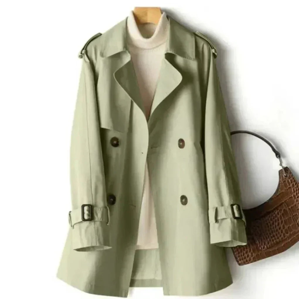 Damen Trenchcoat Klassisch Doppelreiher