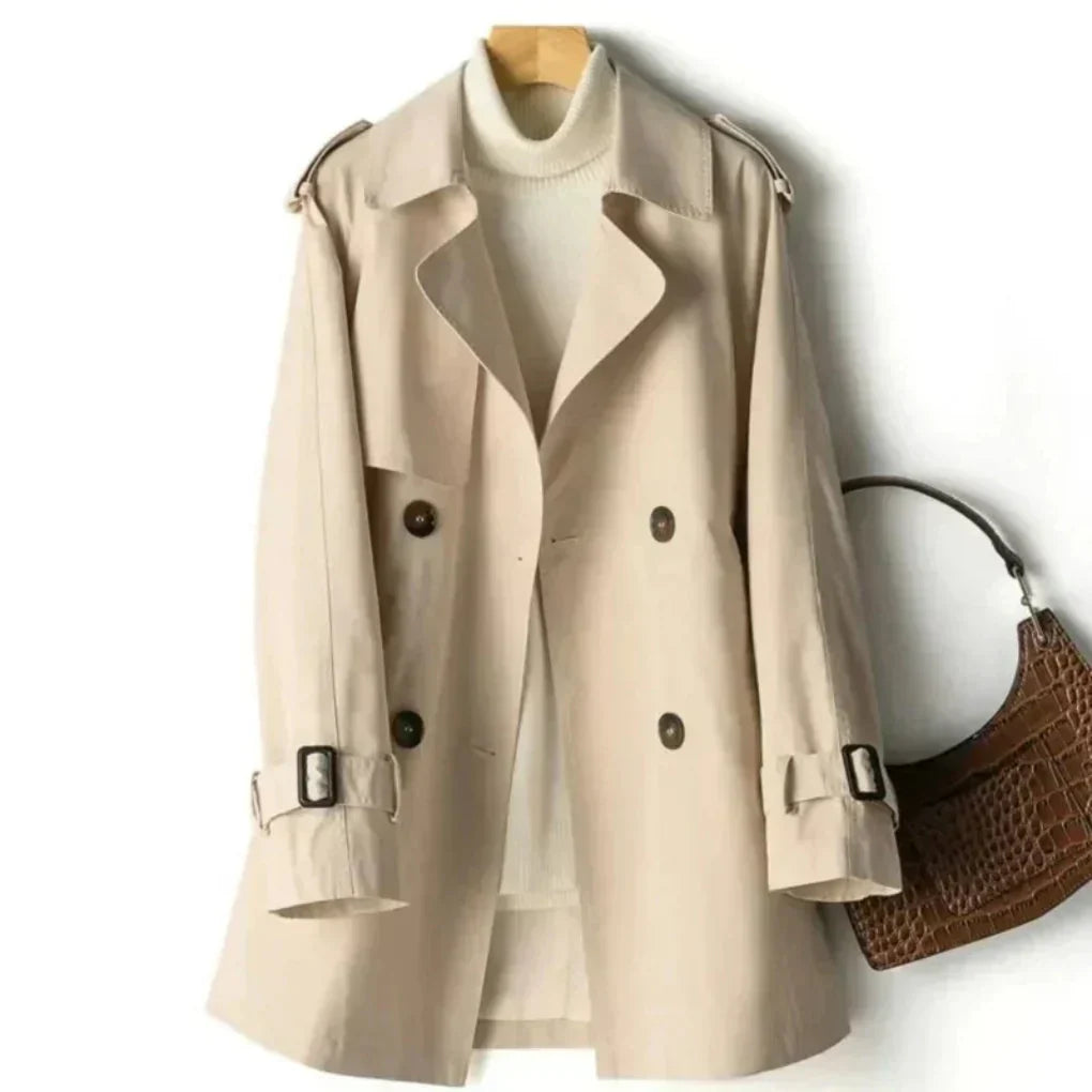 Damen Trenchcoat Klassisch Doppelreiher