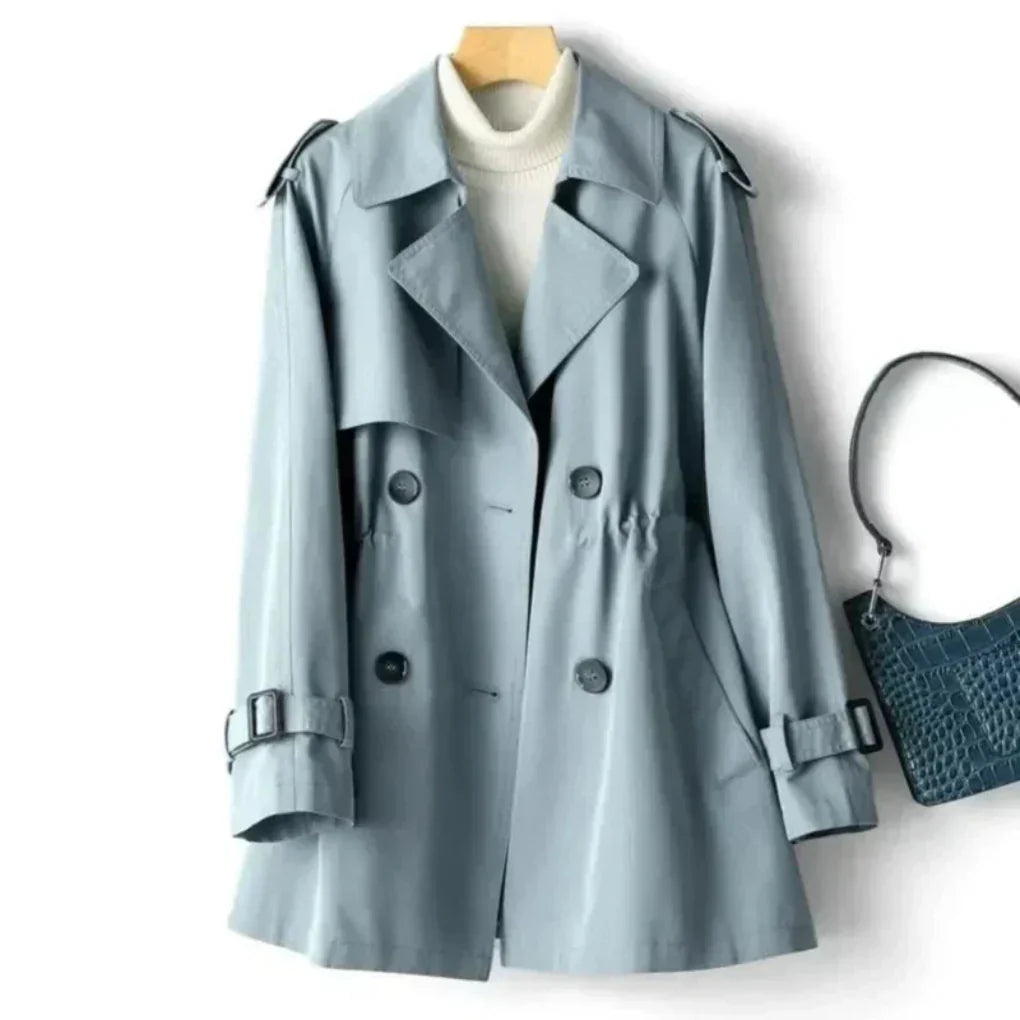 Damen Trenchcoat Klassisch Doppelreiher