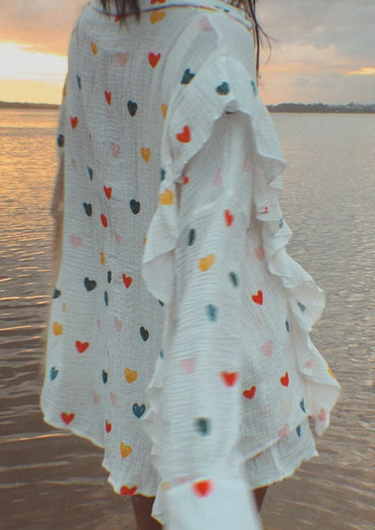 Herz-Print Damen Zweiteiler Sommeroutfit