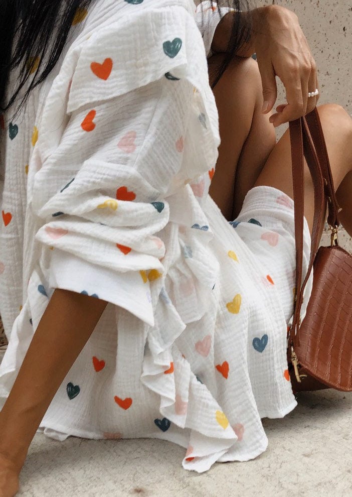 Herz-Print Damen Zweiteiler Sommeroutfit