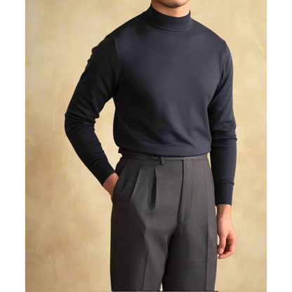 Herren Rollkragenpullover Wolle Klassisch