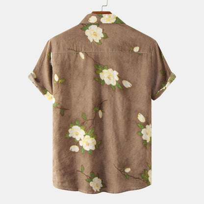 Herren Sommerhemd Leichtes Blumenmuster