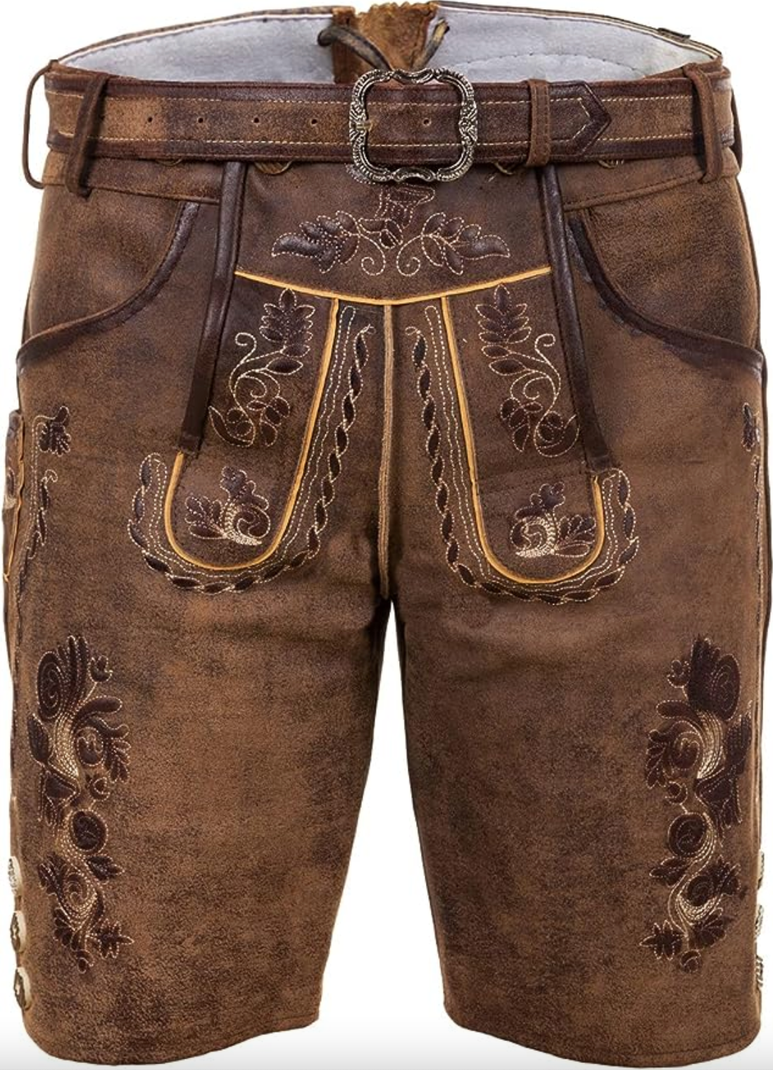 Herren Leder Shorts Kurz Echtleder Schwarz - Norvielle