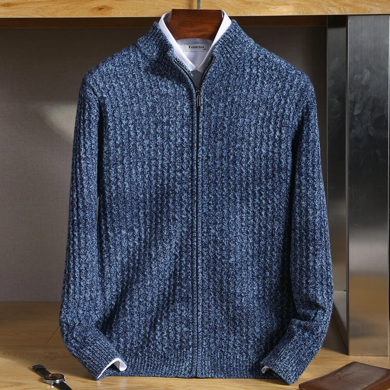Herren Merino Strickjacke Reißverschluss Warm - Norvielle