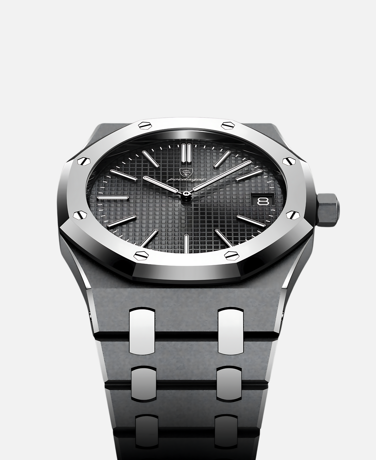 Herren Armbanduhr Edelstahl 41mm Elegant es Lederband