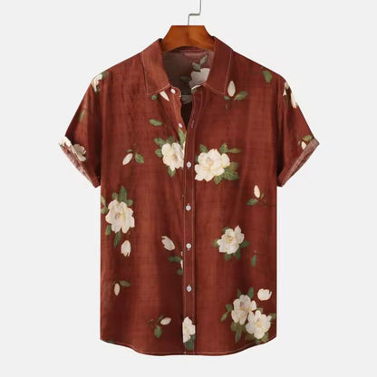 Herren Sommerhemd Leichtes Blumenmuster