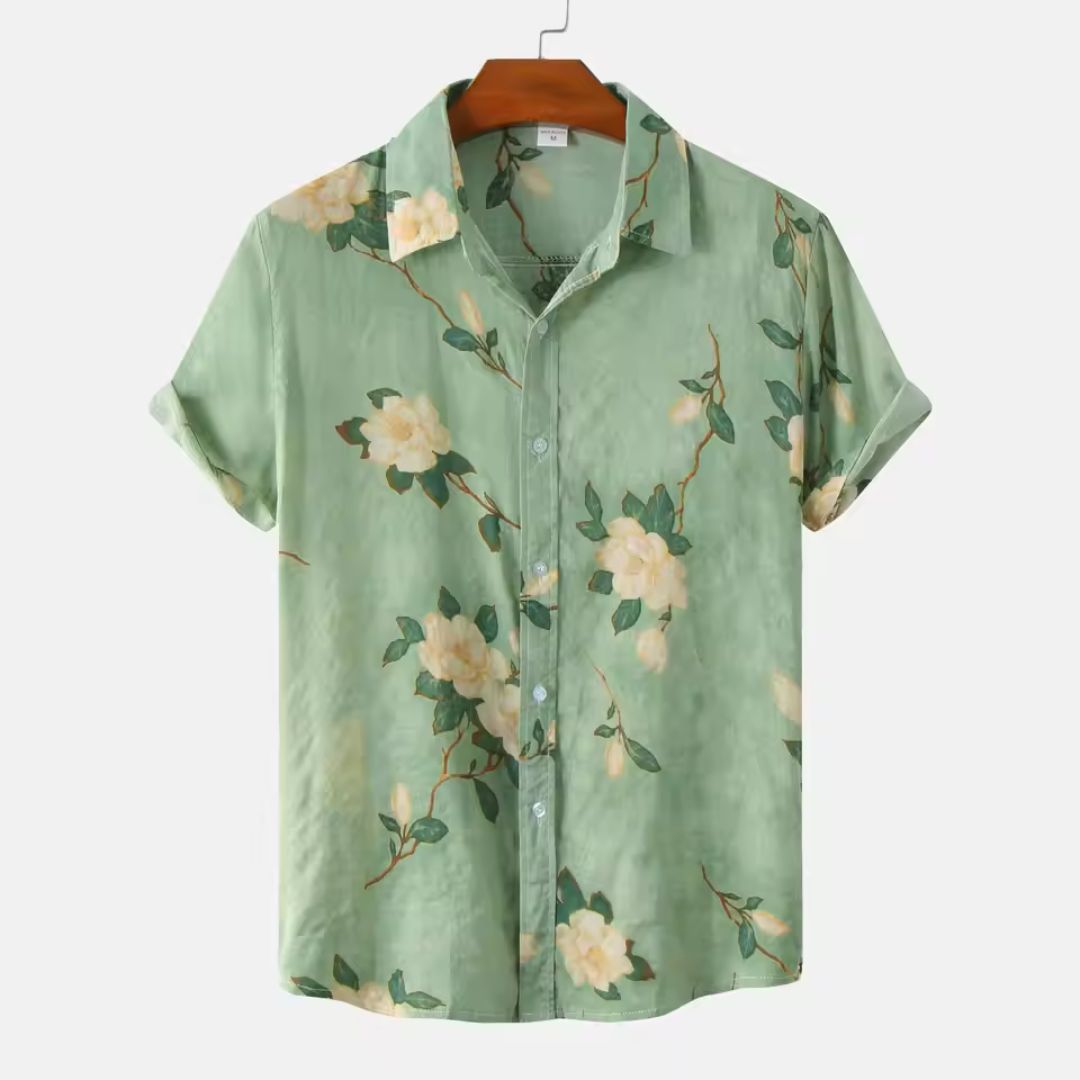 Herren Sommerhemd Leichtes Blumenmuster