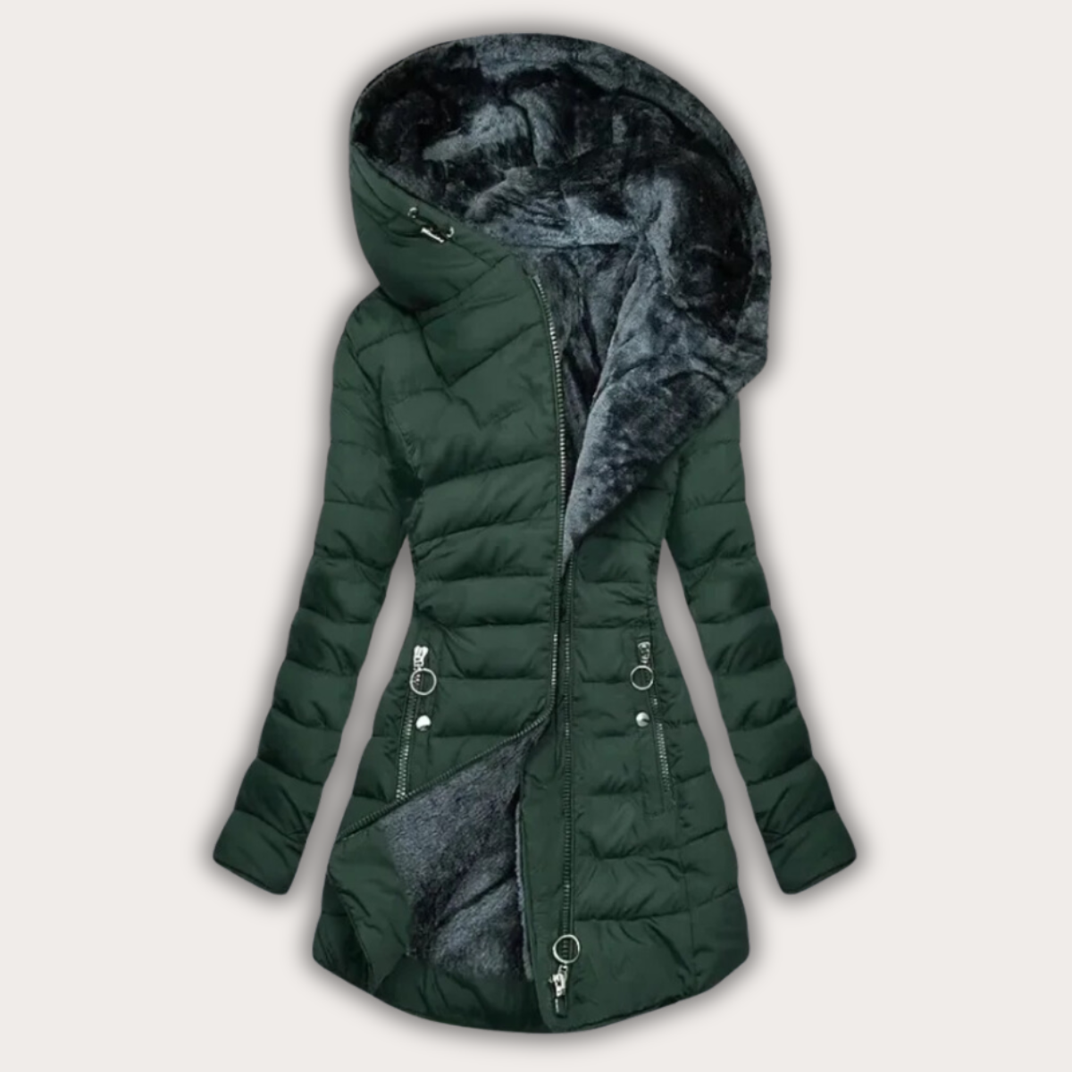 Damen Daunenjacke Warme Fellkapuze