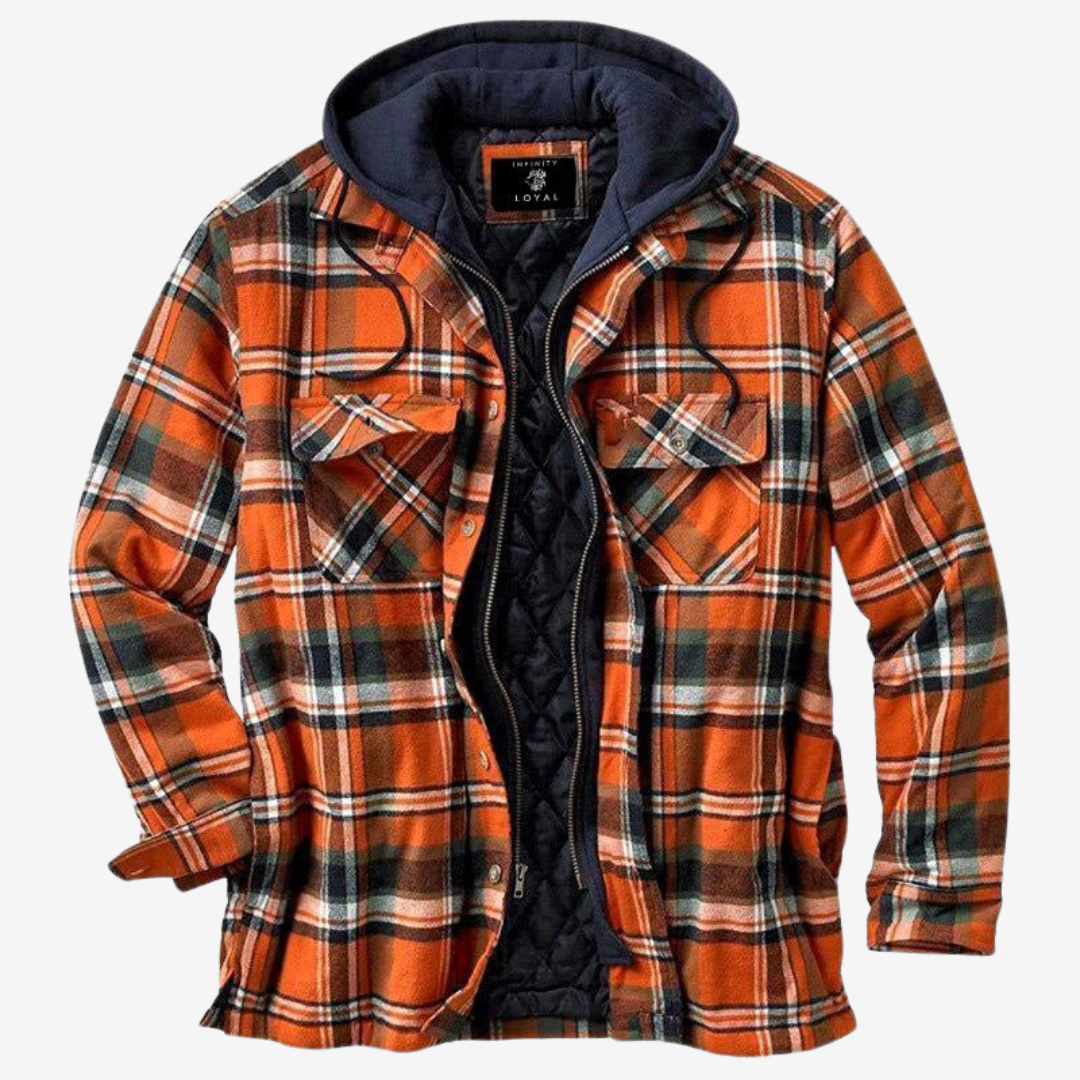 Herren Herbstjacke Kariert Warm