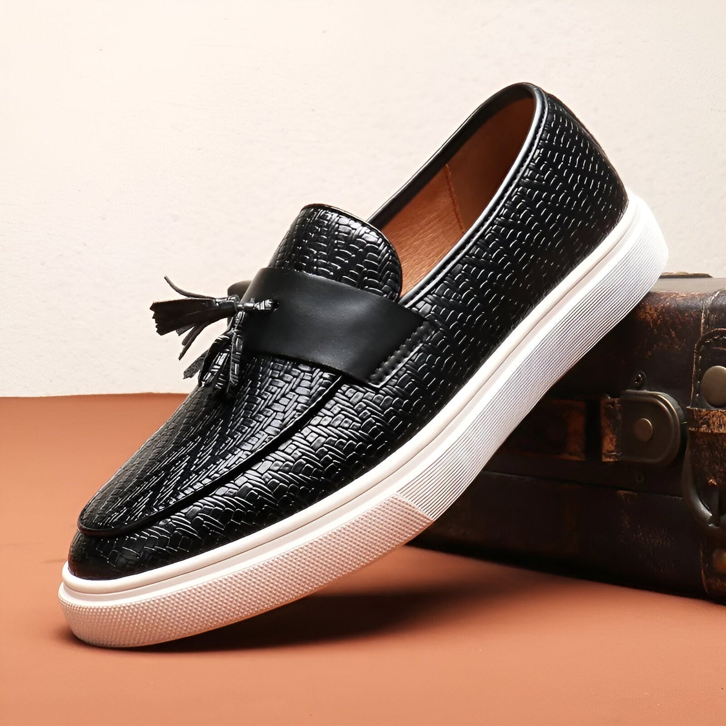 Herren Leder Loafer Elegante Slipper