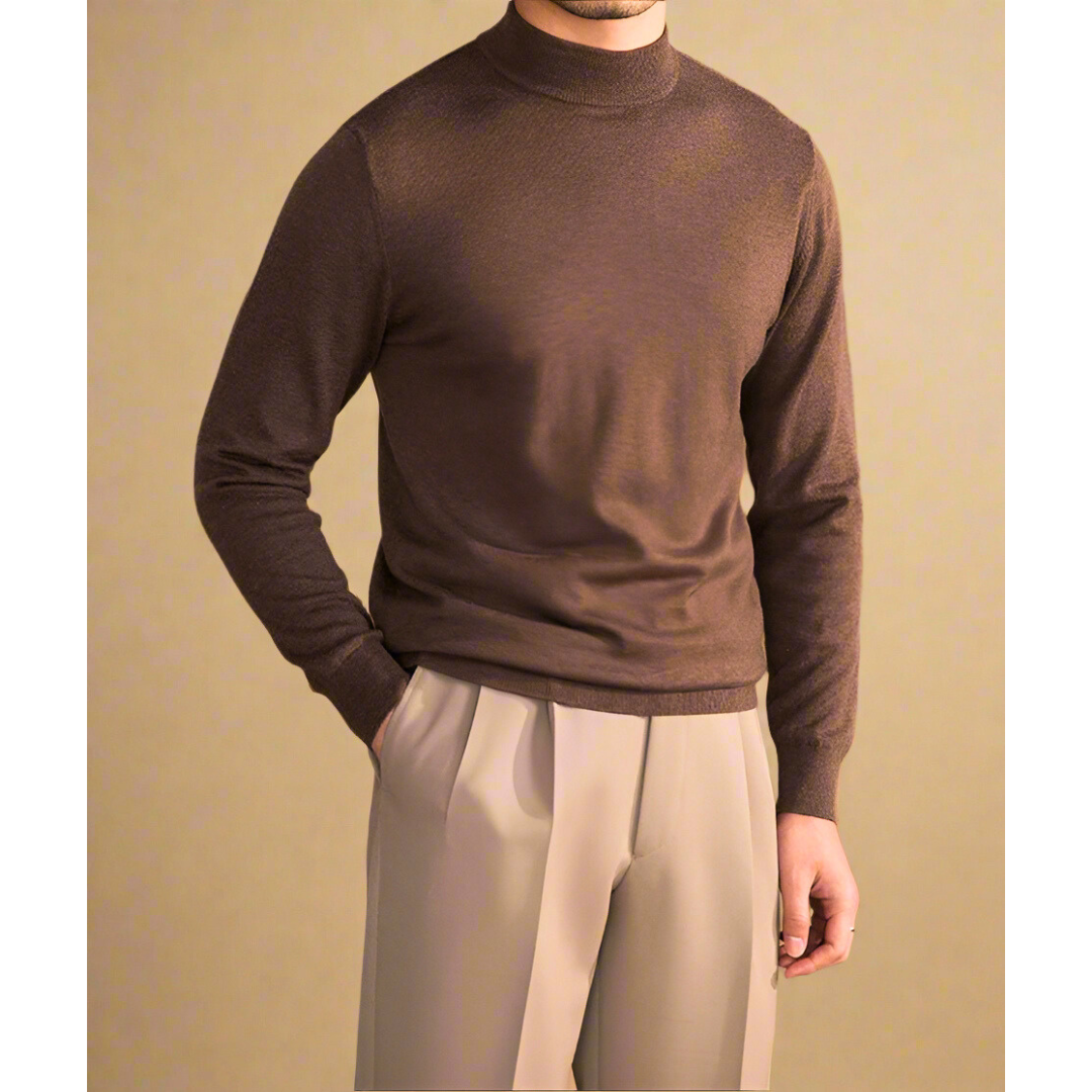 Herren Rollkragenpullover Wolle Klassisch