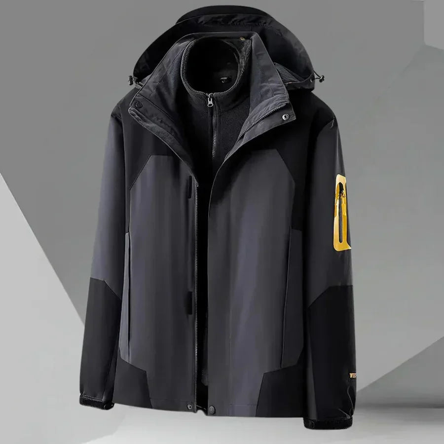 Herren Windbreaker Wasserdicht Kapuze Schwarz - Norvielle