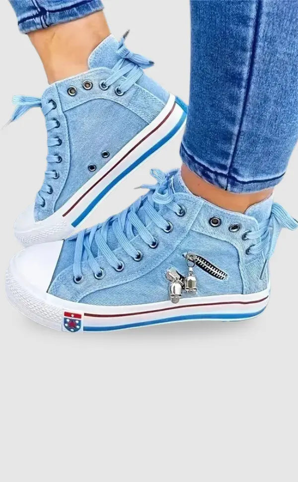 Damen Schuhe Denimoptik Trendy Blau - Norvielle