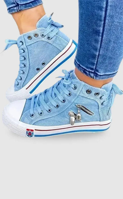 Damen Schuhe Denimoptik Trendy Blau - Norvielle